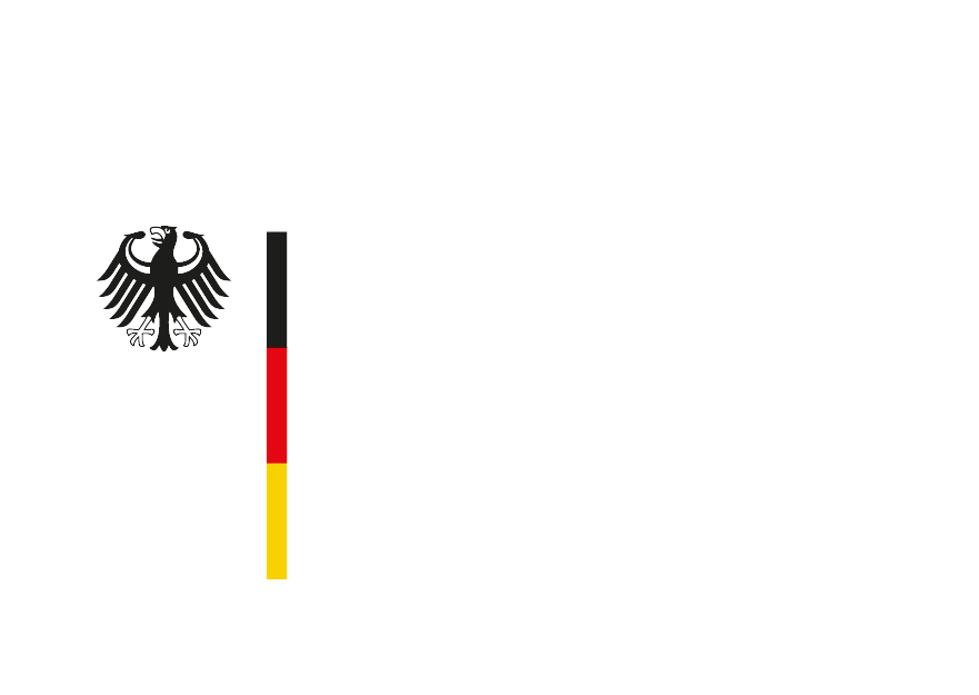 Logo of the Federal Ministry of Education and Research of Germany. The words "Gefördert vom" (meaning "funded by") are followed by the logo itself: a black eagle icon (coat of arms of Germany) on the right, a vertical strip in the colors of the German flag (black, red, yellow) and even further to the right the wordmark "Bundesministerium für Bildung und Forschung".